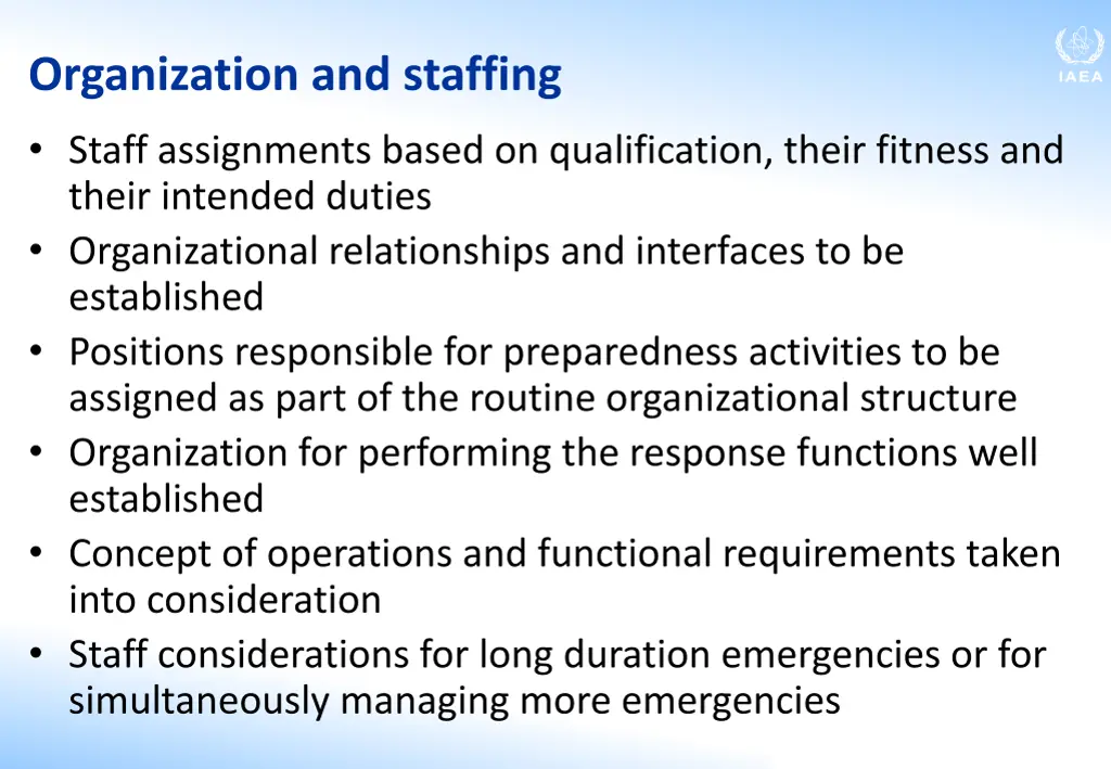 organization and staffing