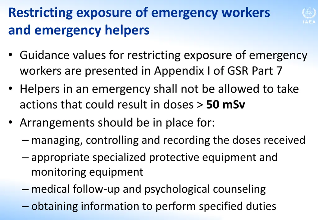 restricting exposure of emergency workers