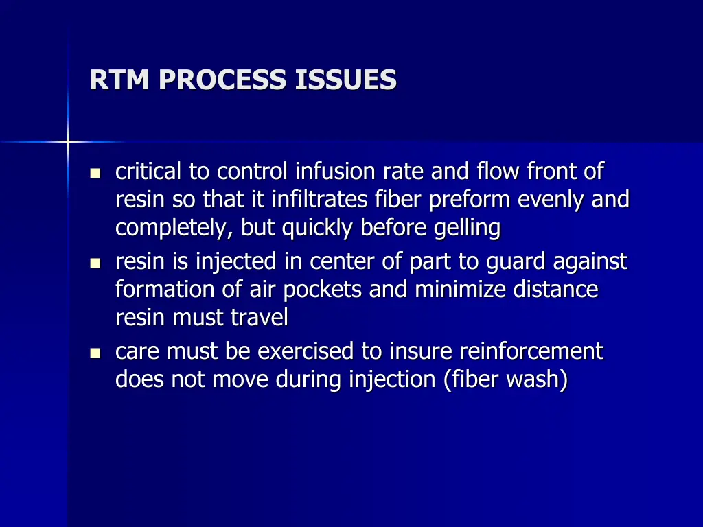 rtm process issues