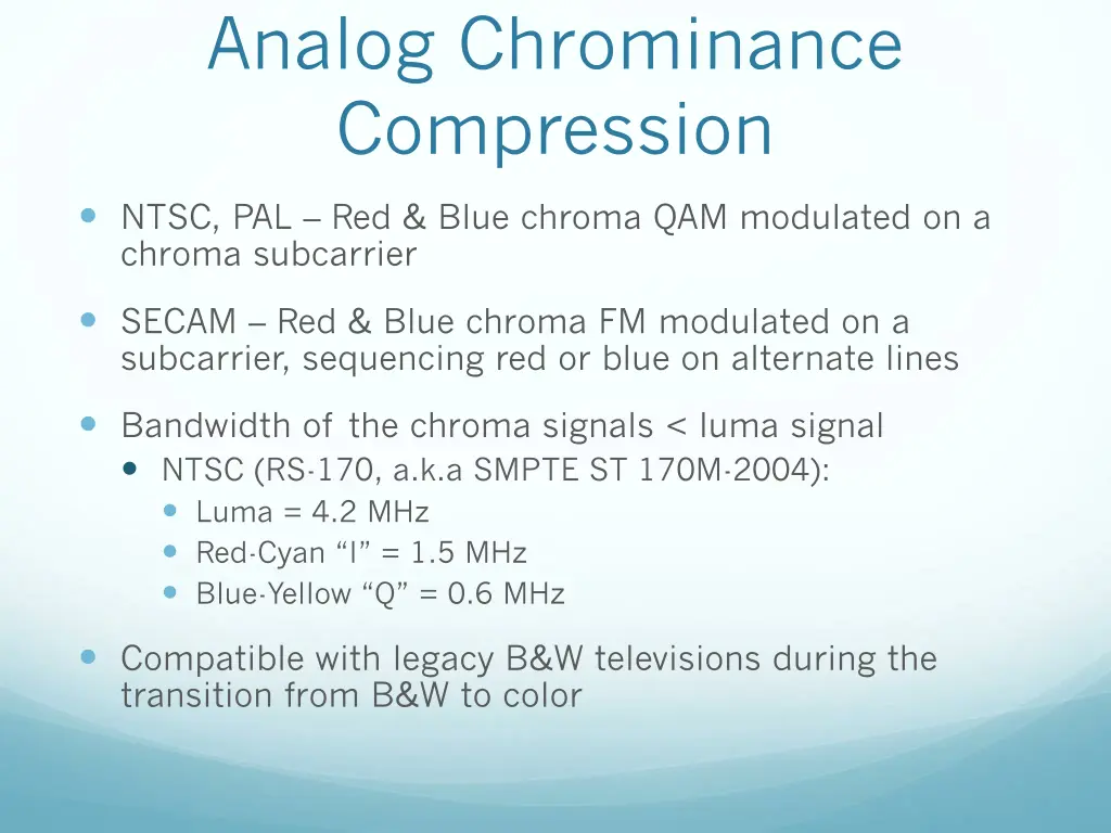 analog chrominance compression