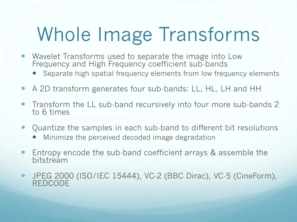 whole image transforms