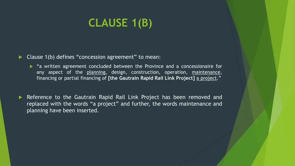 clause 1 b