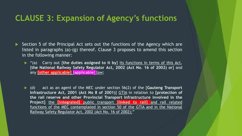 clause 3 expansion of agency s functions