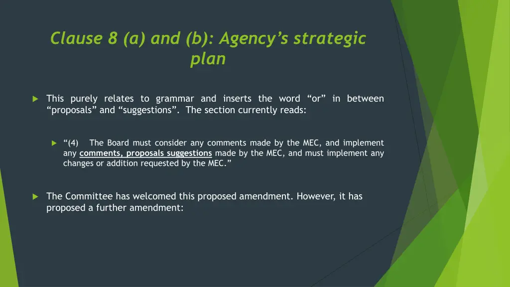 clause 8 a and b agency s strategic plan 2