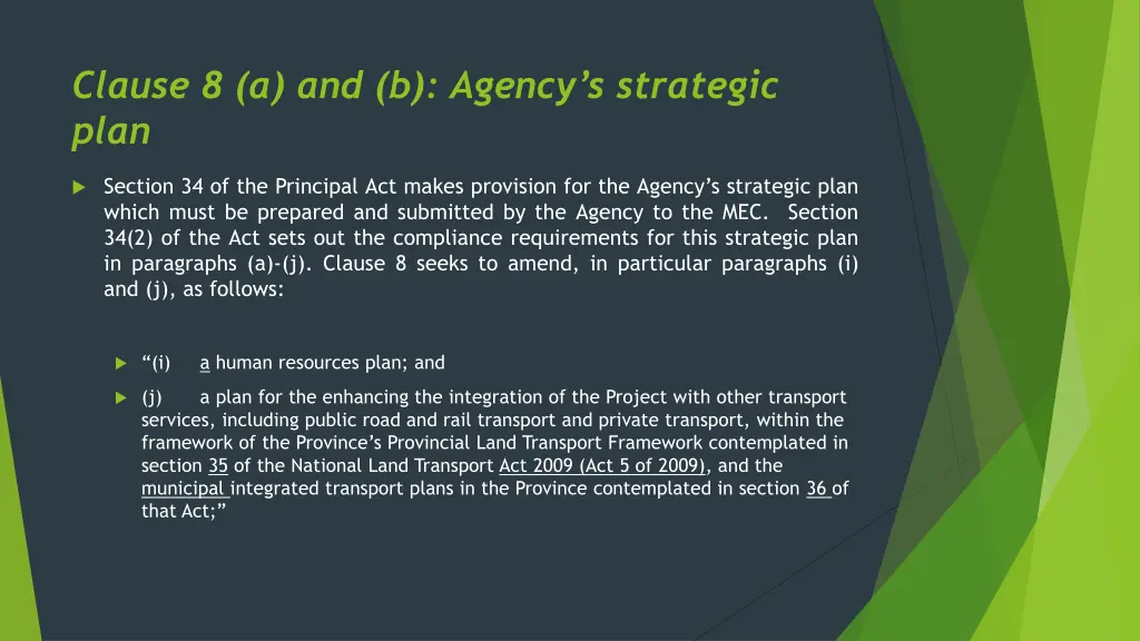 clause 8 a and b agency s strategic plan