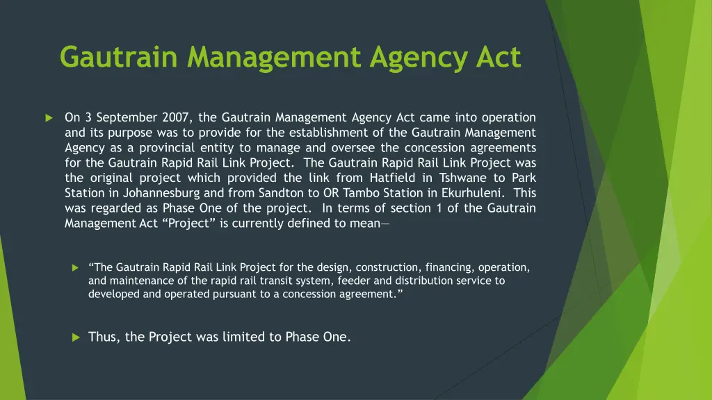 gautrain management agency act