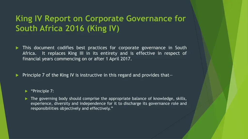 king iv report on corporate governance for south