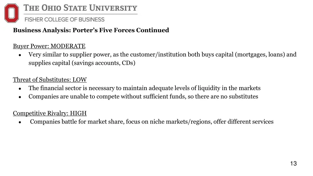 business analysis porter s five forces continued