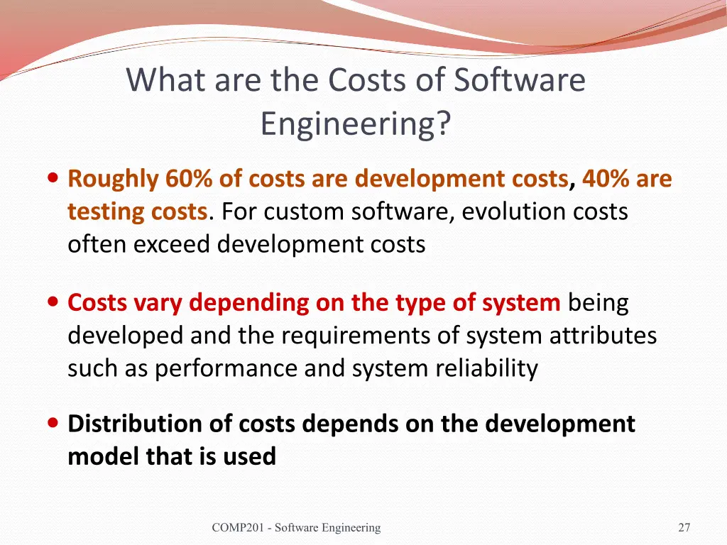 what are the costs of software engineering