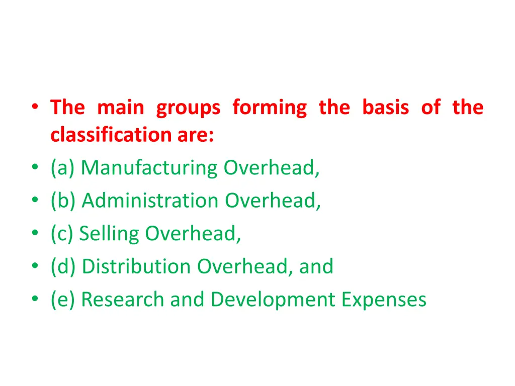 the main groups forming the basis