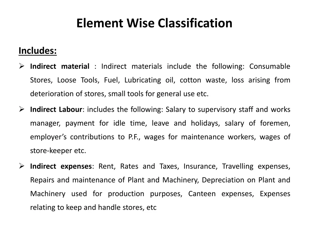 element wise classification