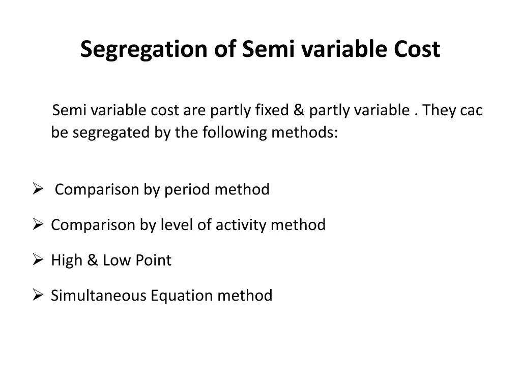 segregation of semi variable cost