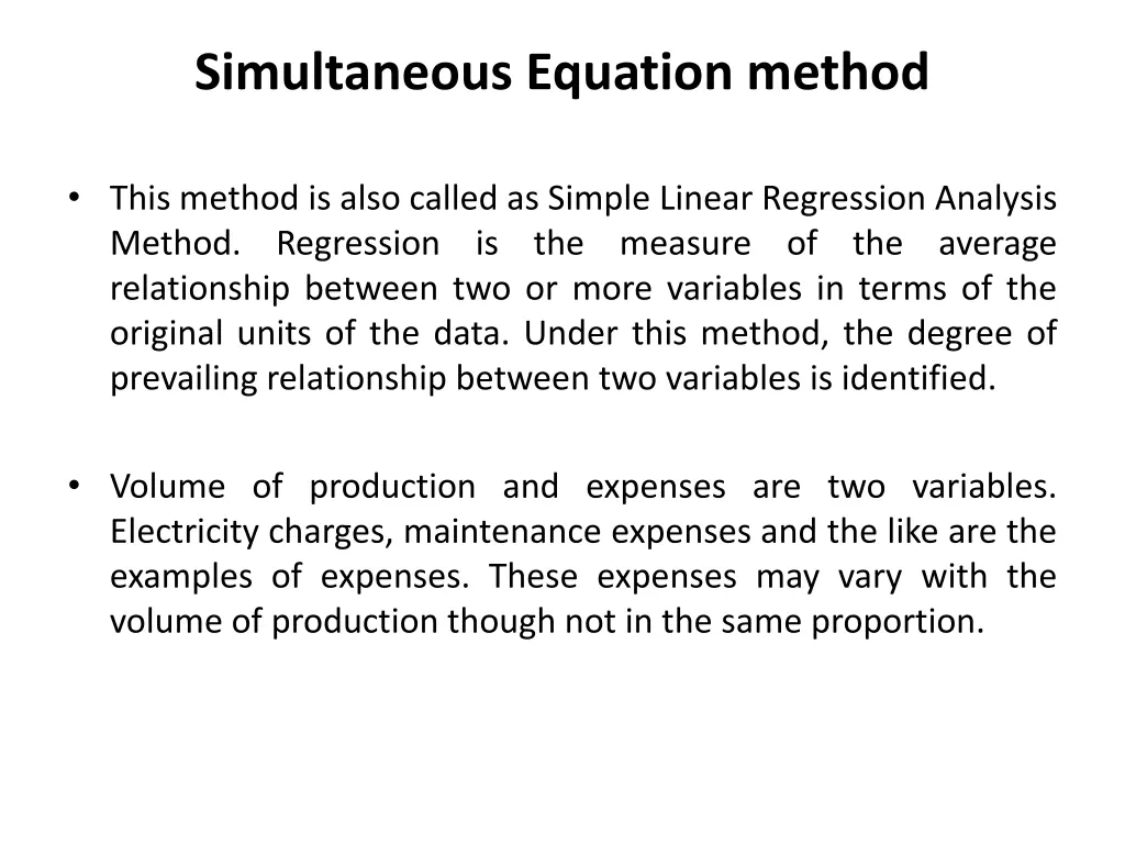 simultaneous equation method