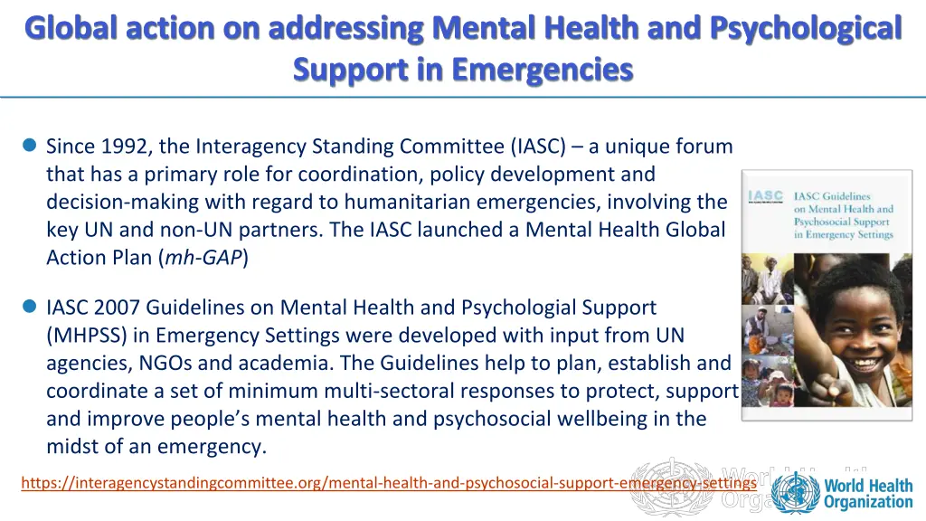 global action on addressing mental health