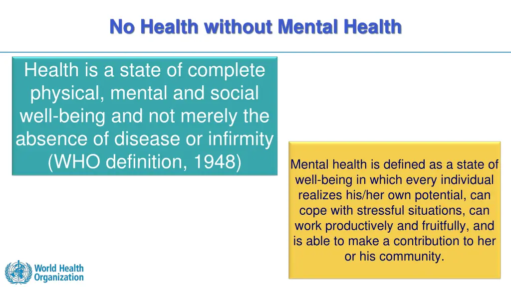 no health without mental health