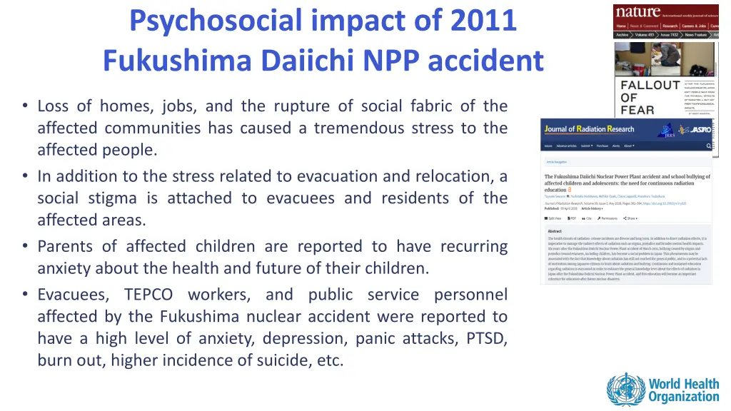 psychosocial impact of 2011 fukushima daiichi