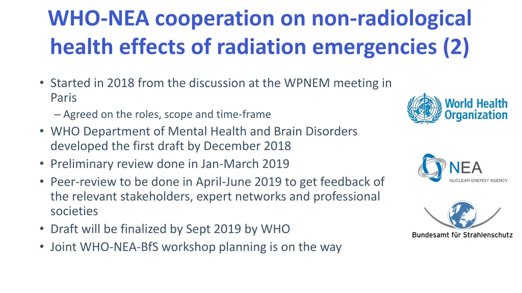 who nea cooperation on non radiological health 1