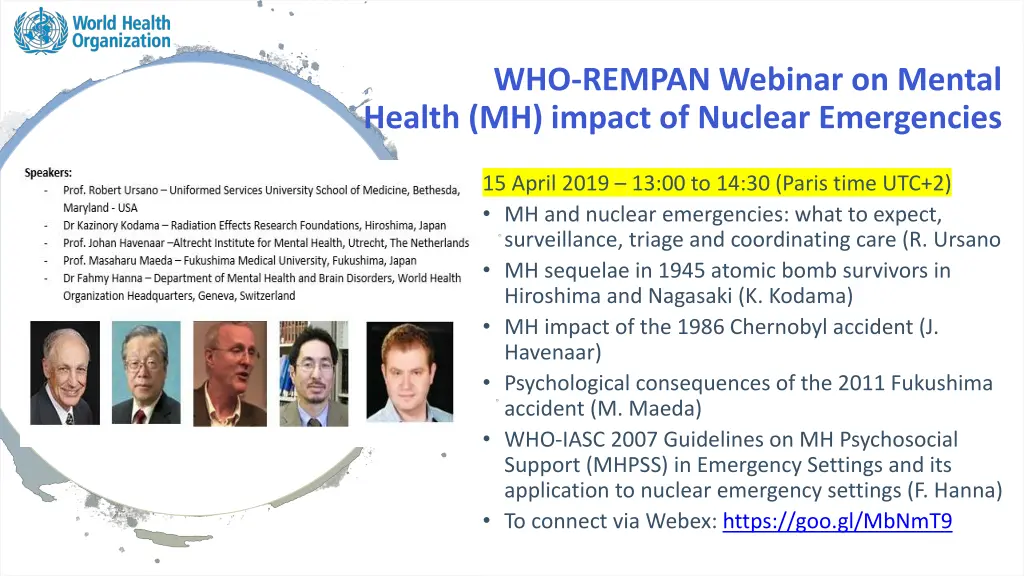 who rempan webinar on mental health mh impact