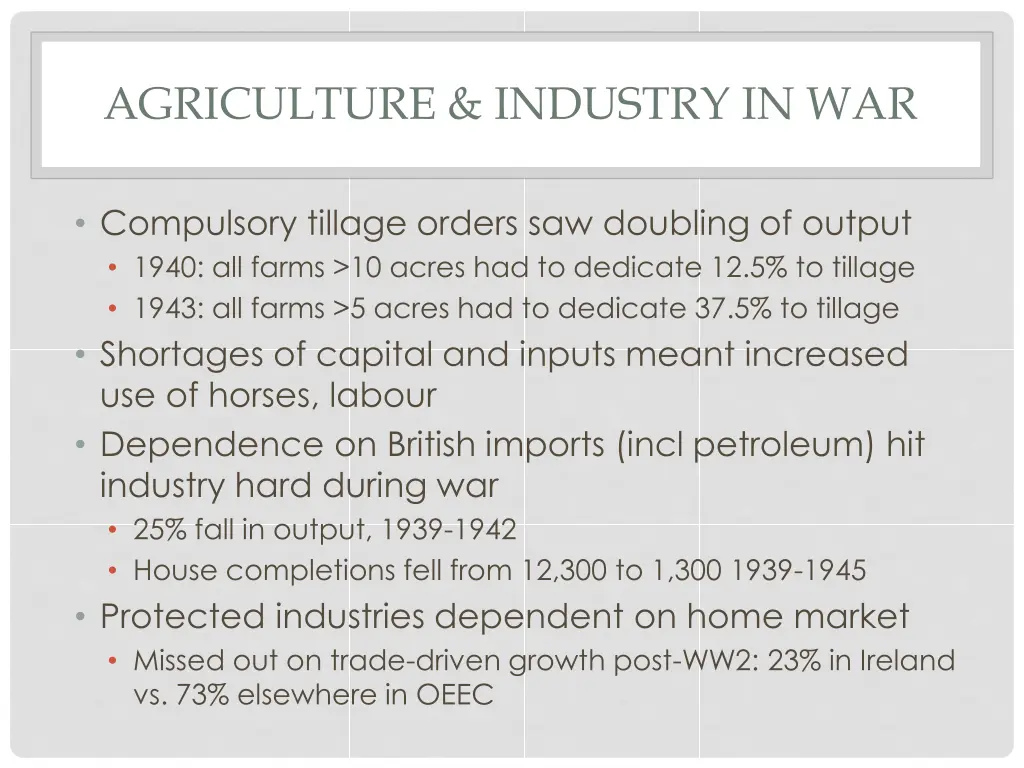 agriculture industry in war