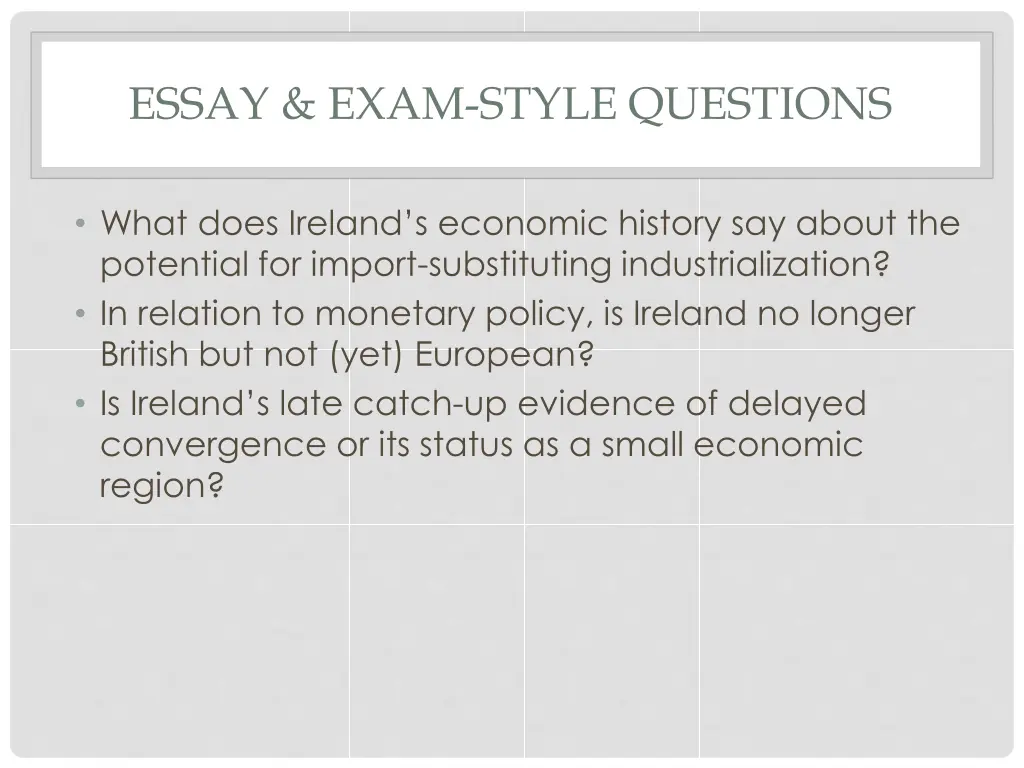 essay exam style questions