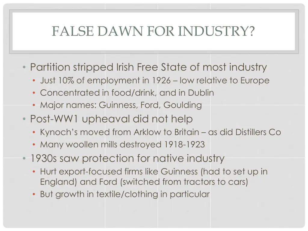 false dawn for industry