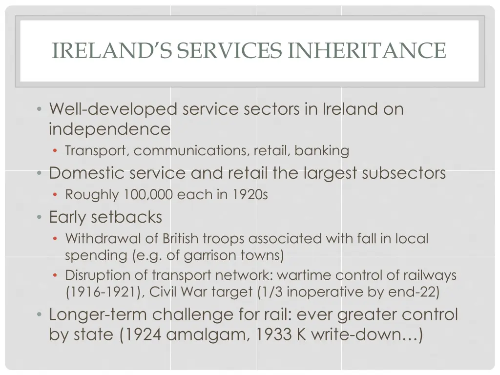 ireland s services inheritance