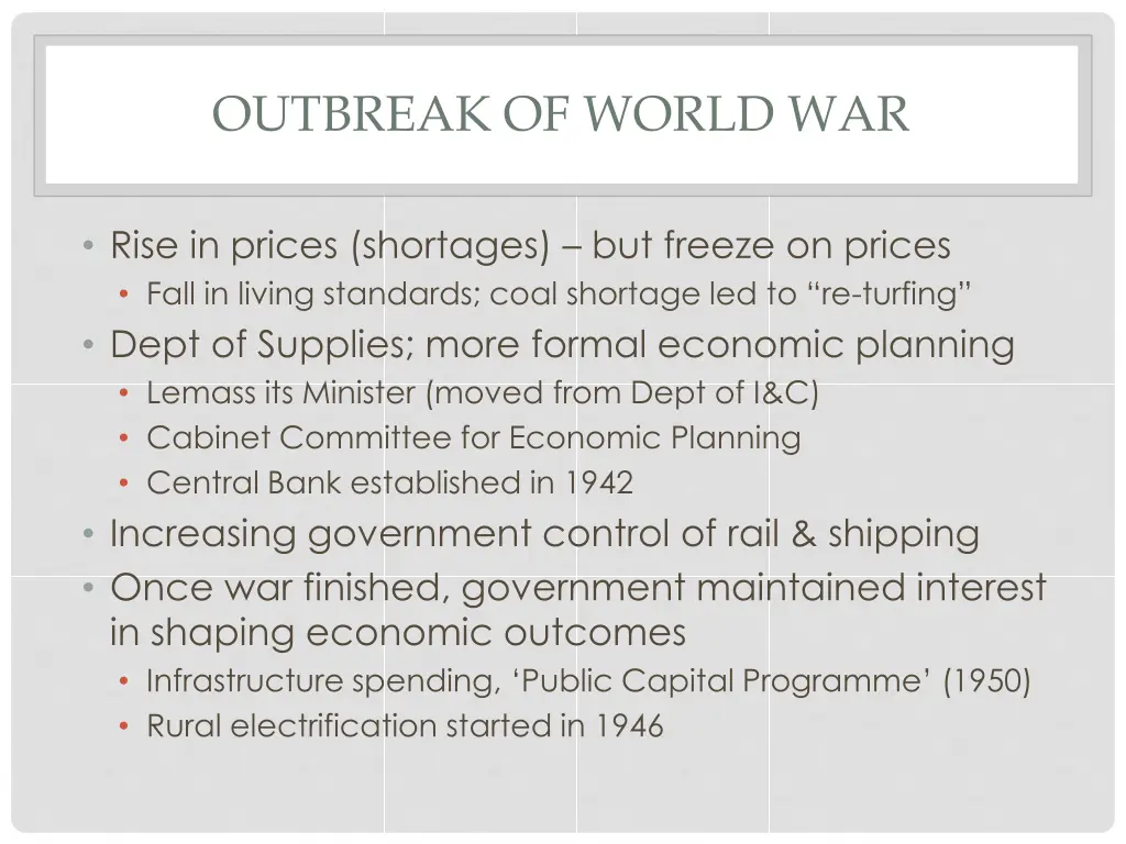 outbreak of world war