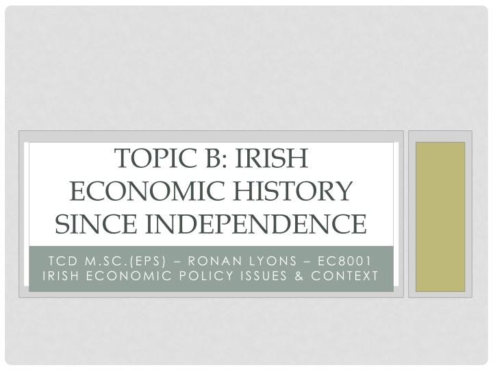 topic b irish economic history since independence