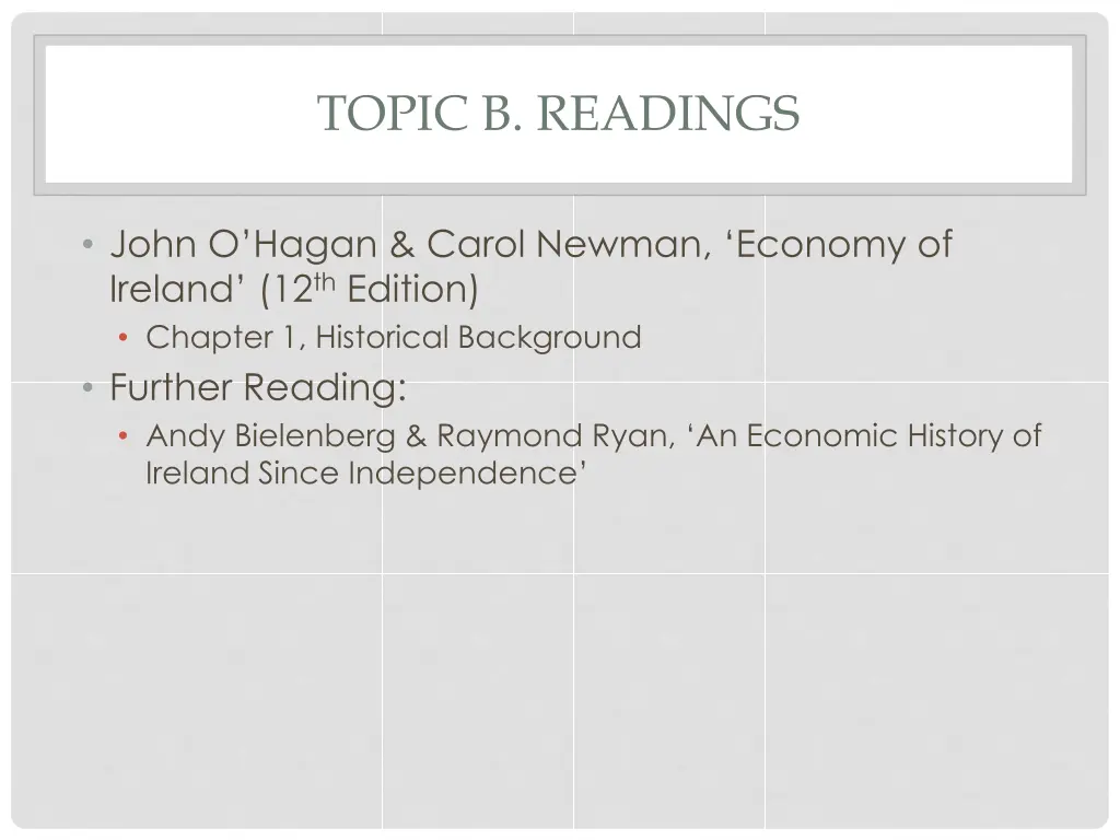 topic b readings