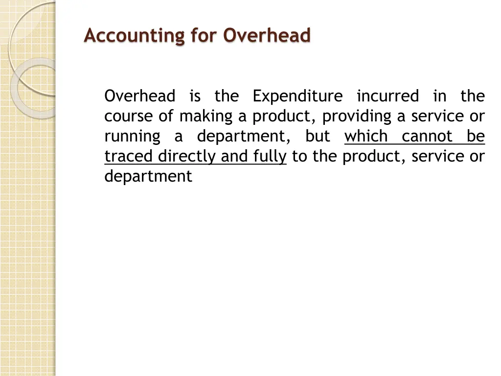 accounting for overhead