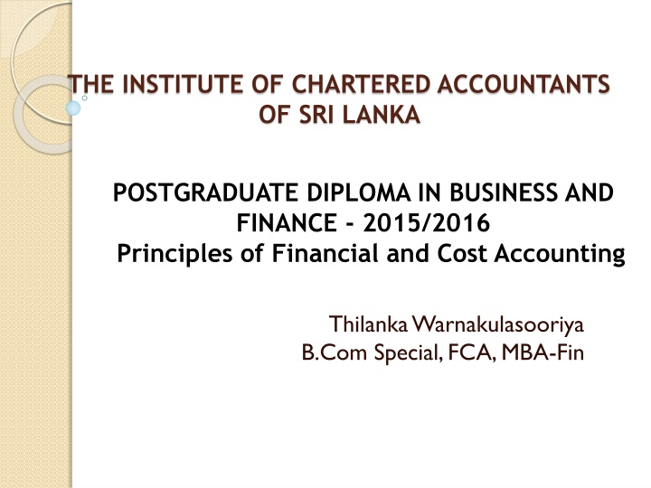 the institute of chartered accountants