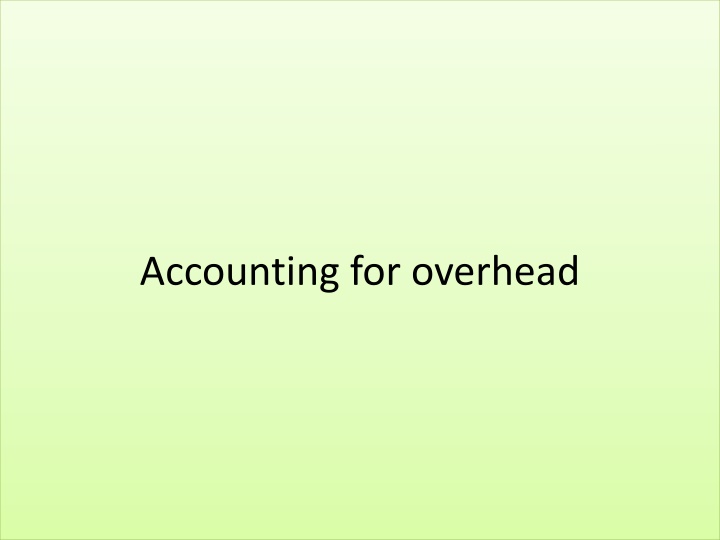 accounting for overhead