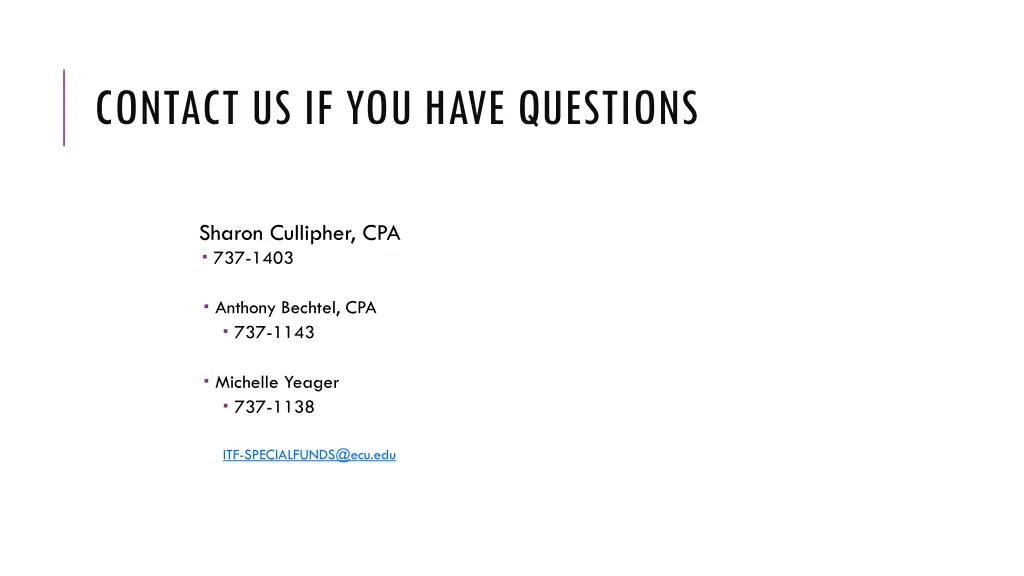 contact us if you have questions