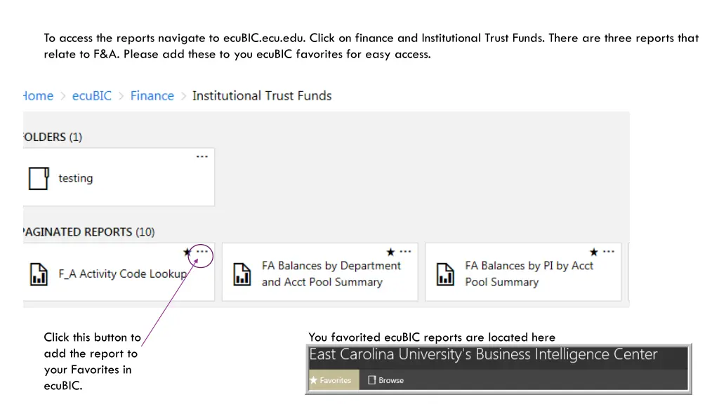 to access the reports navigate to ecubic