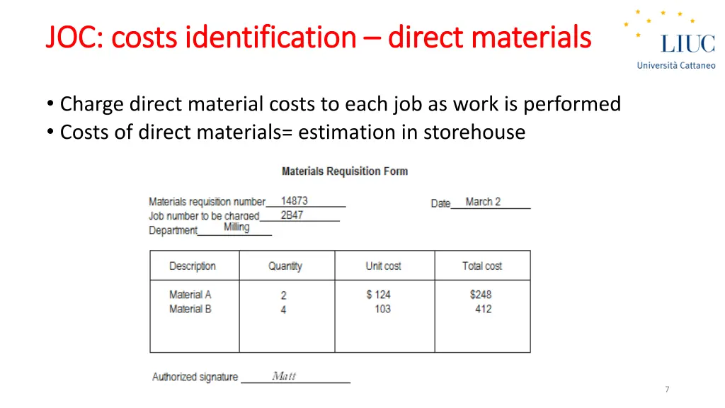 joc joc costs costs identification identification 1