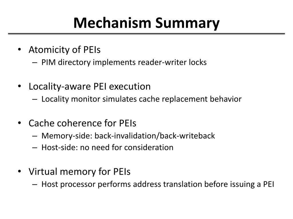 mechanism summary