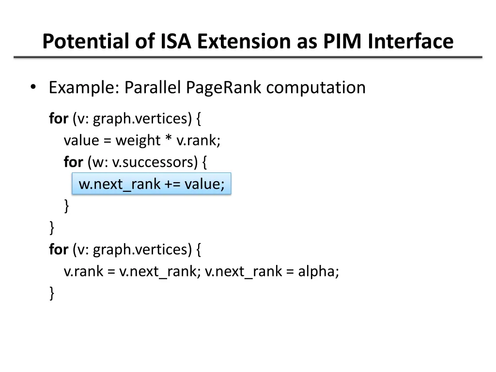 potential of isa extension as pim interface