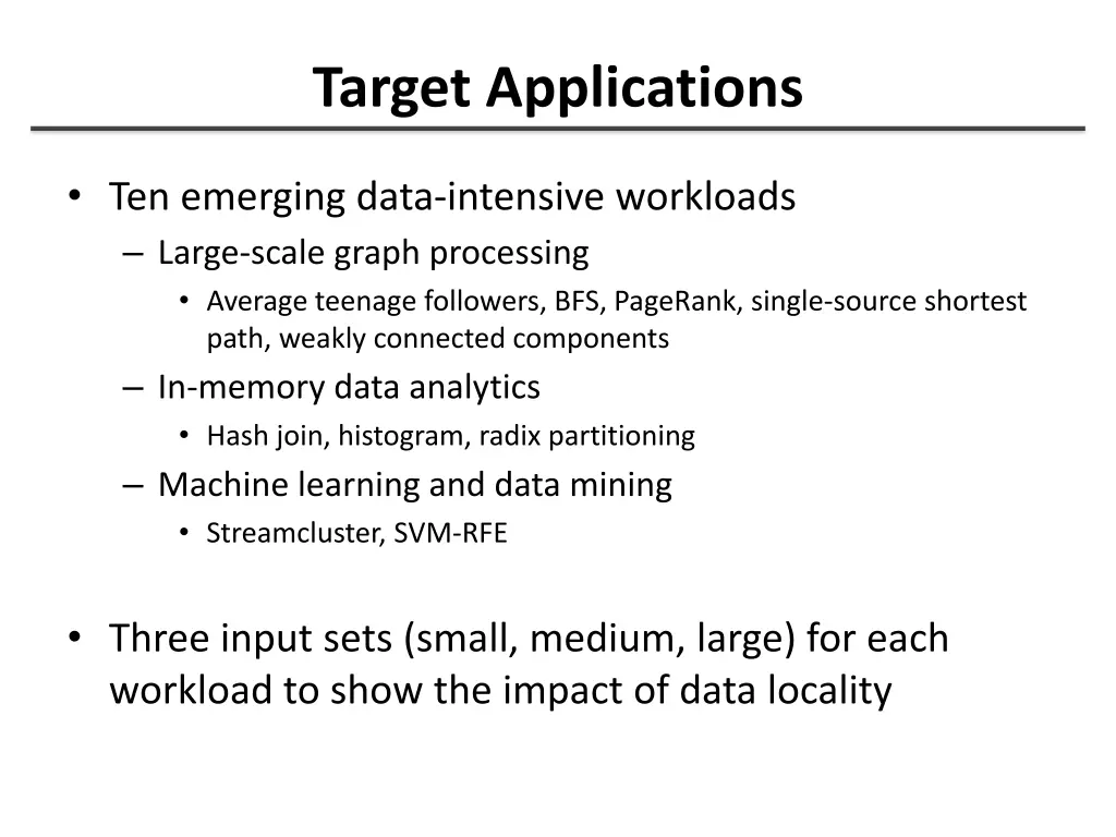 target applications