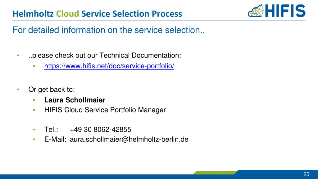 helmholtz cloud service selection process 21