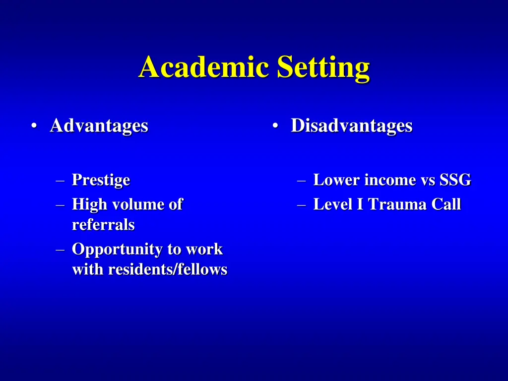 academic setting