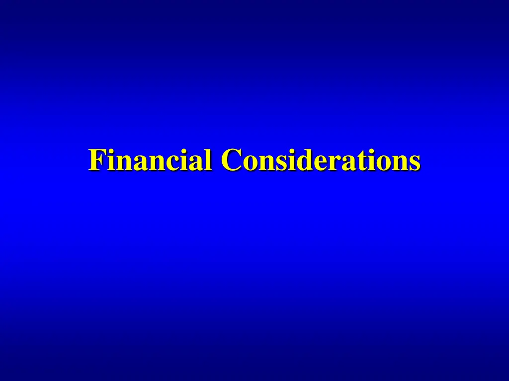 financial considerations