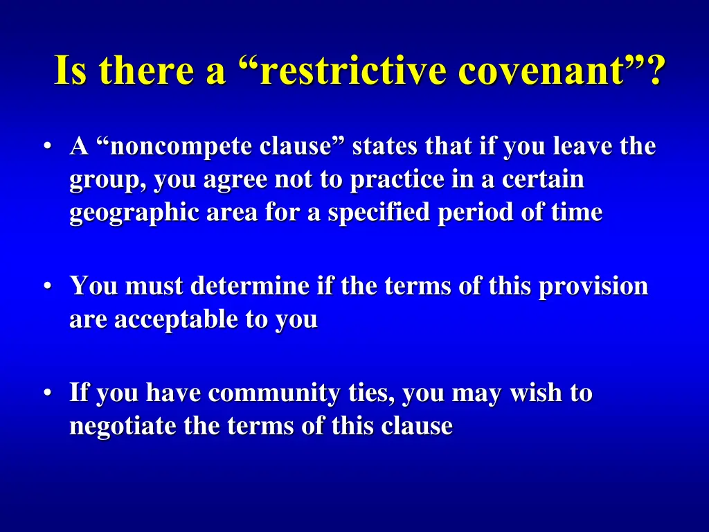 is there a restrictive covenant 1