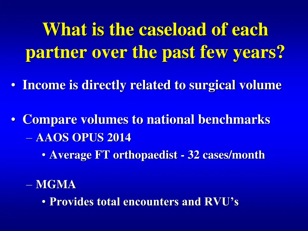 what is the caseload of each partner over 1