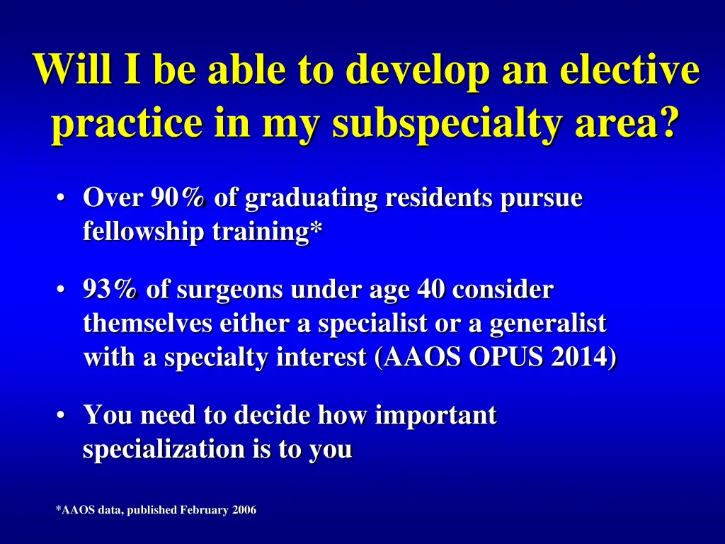 will i be able to develop an elective practice 1