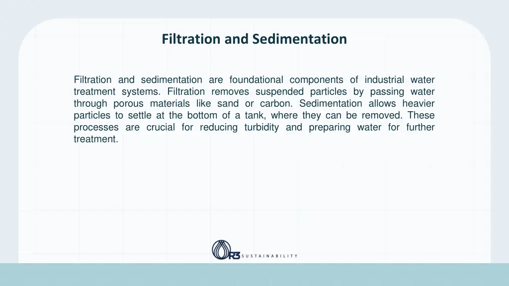 filtration and sedimentation