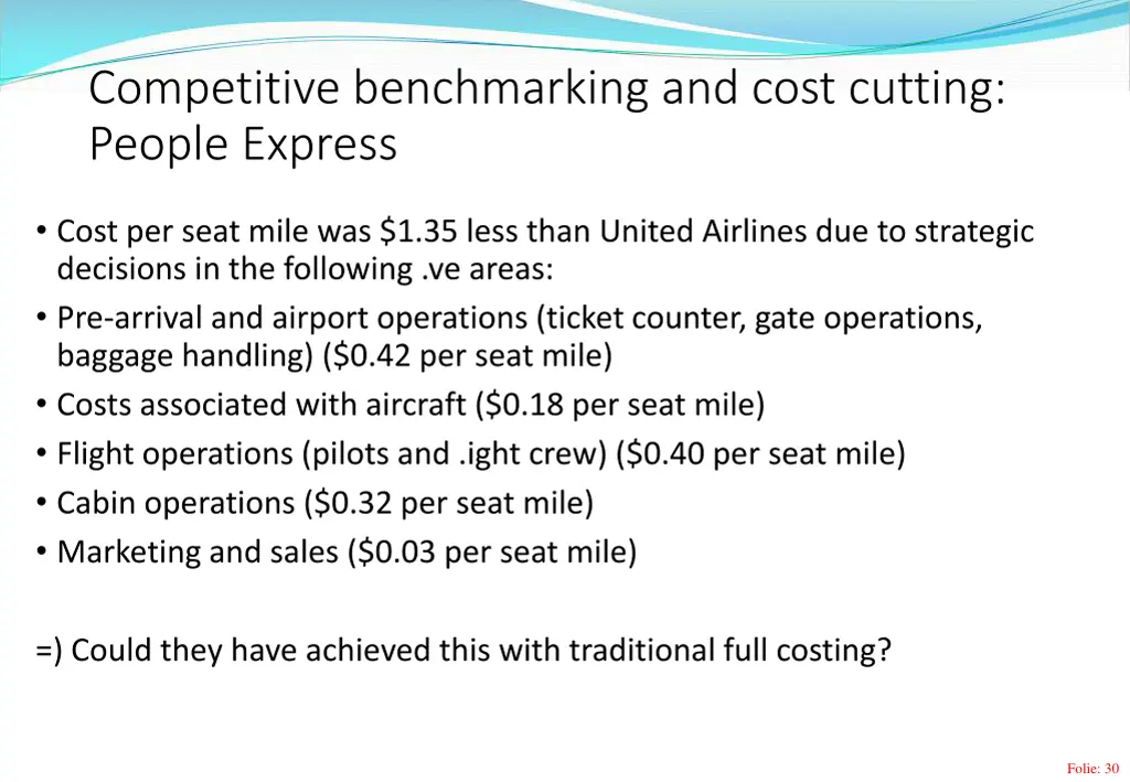 competitive benchmarking and cost cutting people