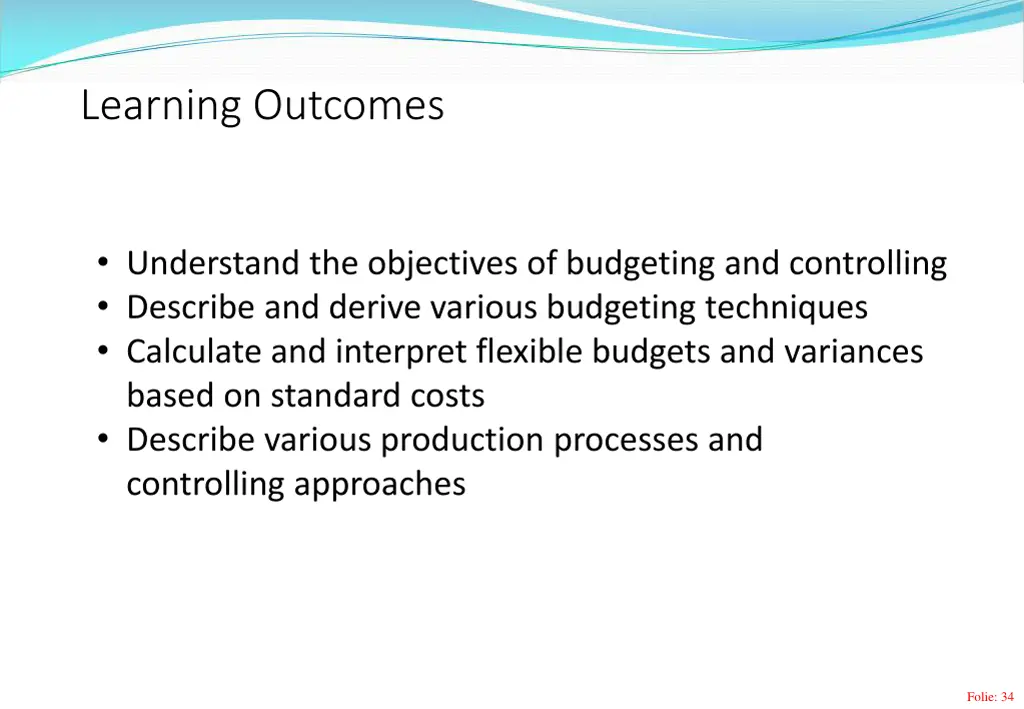 learning outcomes