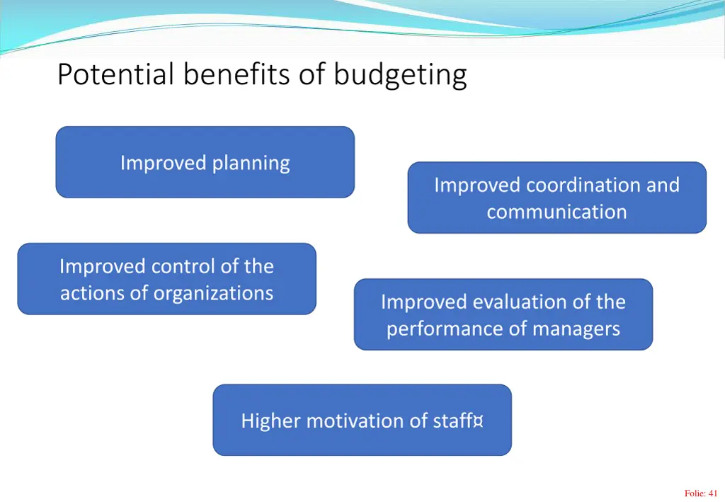 potential benefits of budgeting