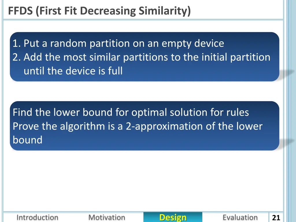 ffds first fit decreasing similarity