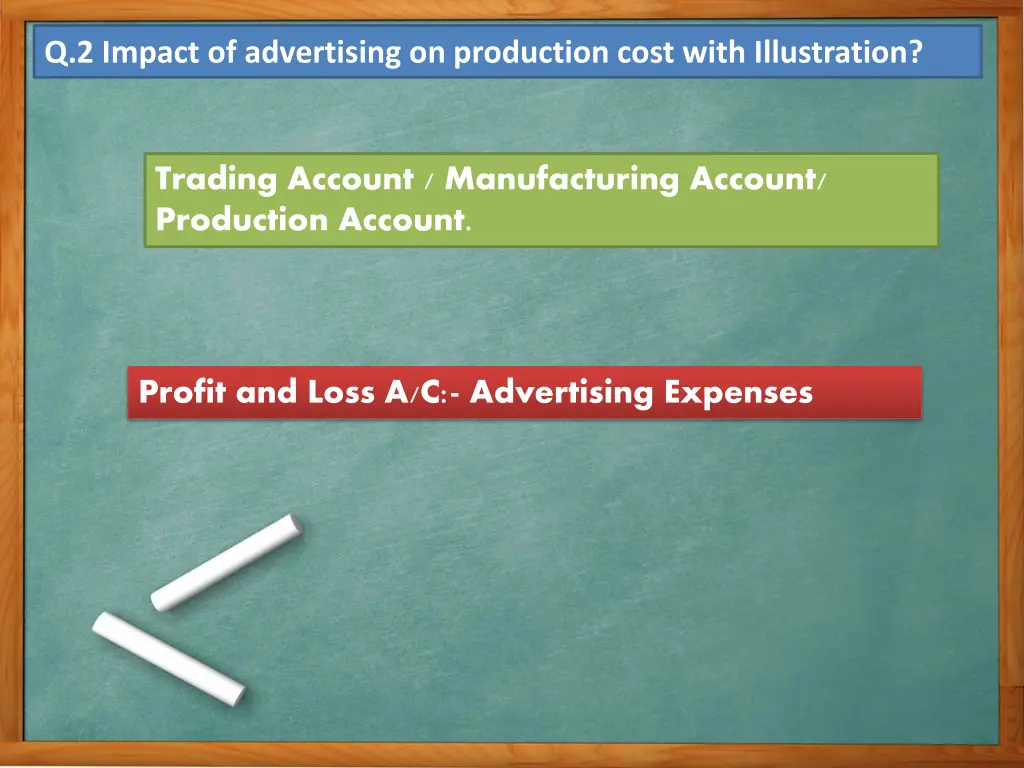 q 2 impact of advertising on production cost with 2